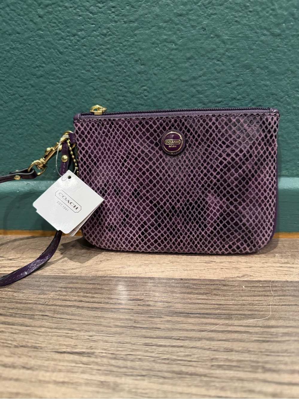 Coach Purple Snake Wristlet NWT